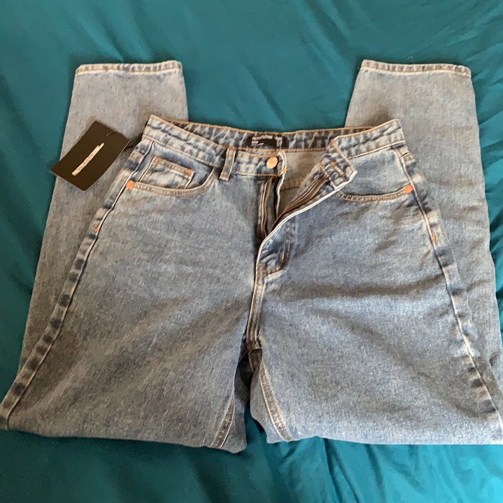 plt vintage wash mom jeans